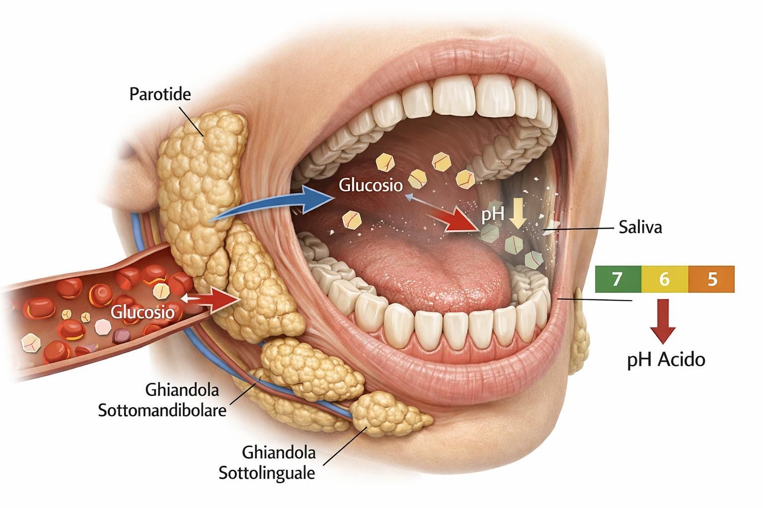 esplora come la migrazione del glucosio nella saliva aumenta il rischio di carie dentale nei pazienti con diabete di tipo 2, evidenziando l'importanza di una corretta gestione orale.